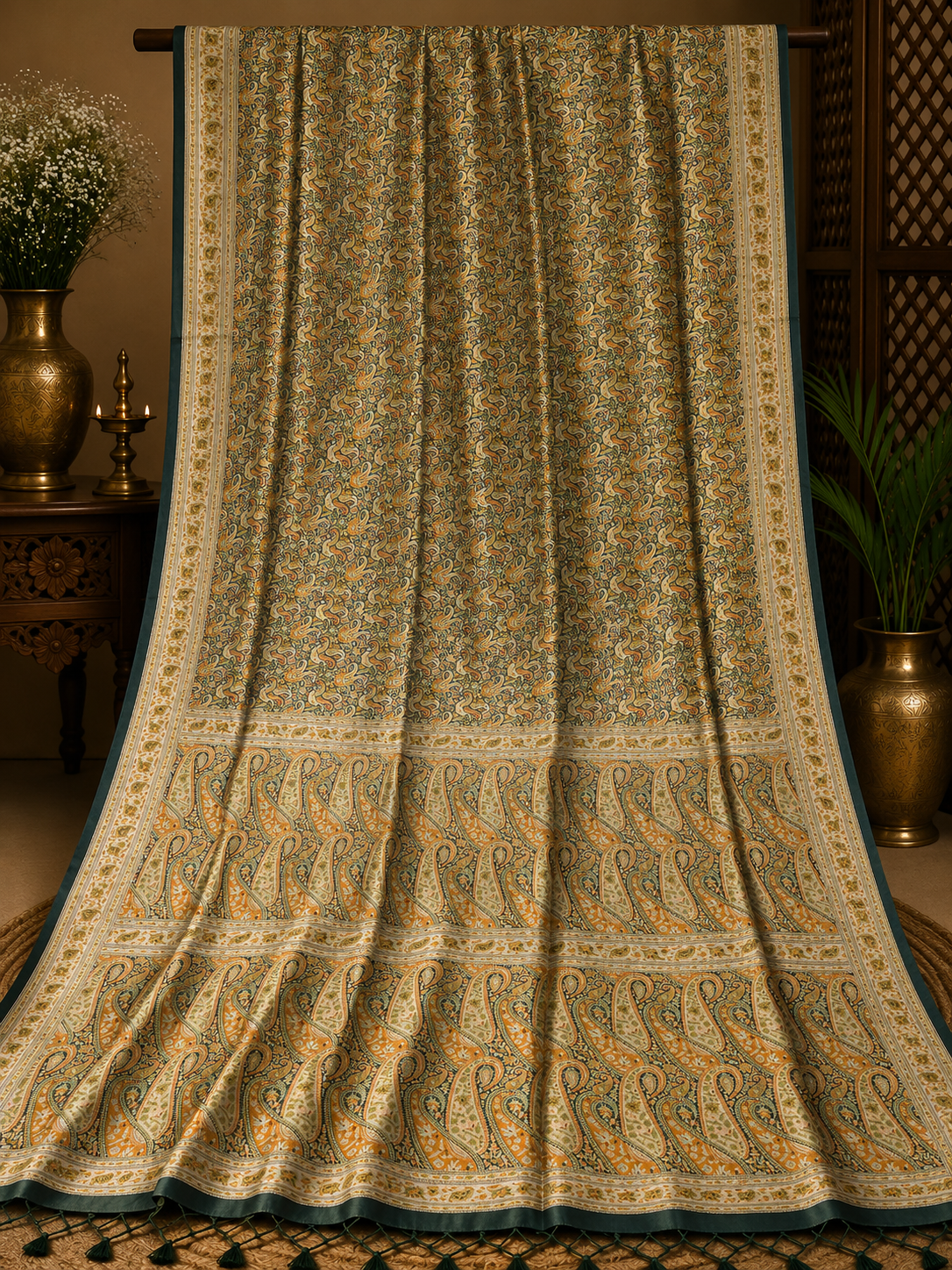 Jamewar Semi Silk Banarasi Saree