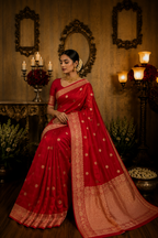 Banarasi Katan Saree – Chand Sitara Booti