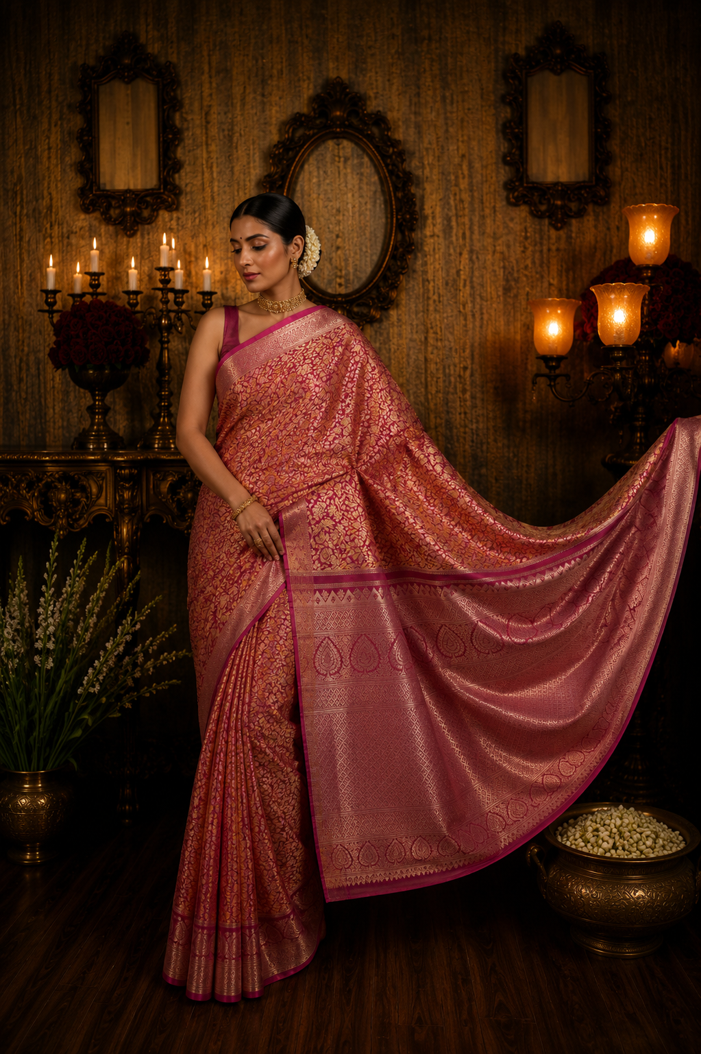 Pure Katan Brocade Banarasi Saree