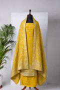 Yellow Khaddi Georgette Silk Suit