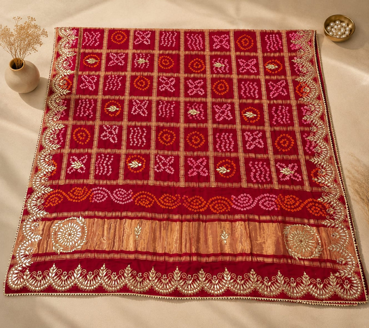 Ghat chola handloom Wedding Dupatta