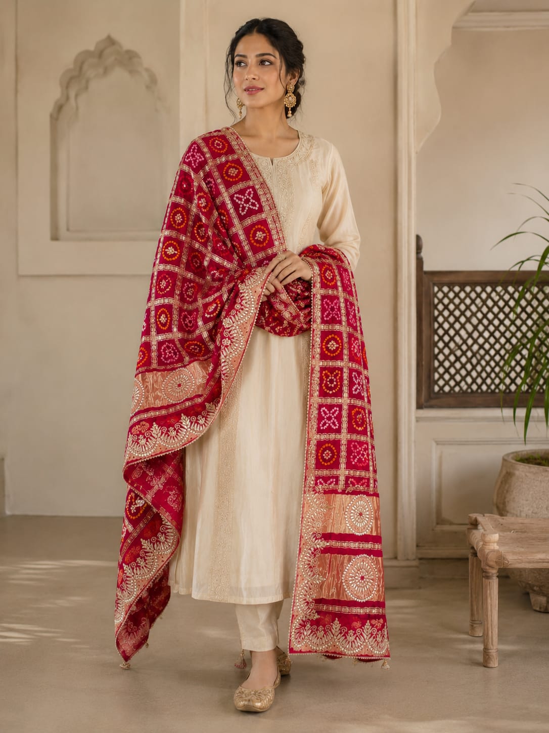 Ghat chola handloom Wedding Dupatta