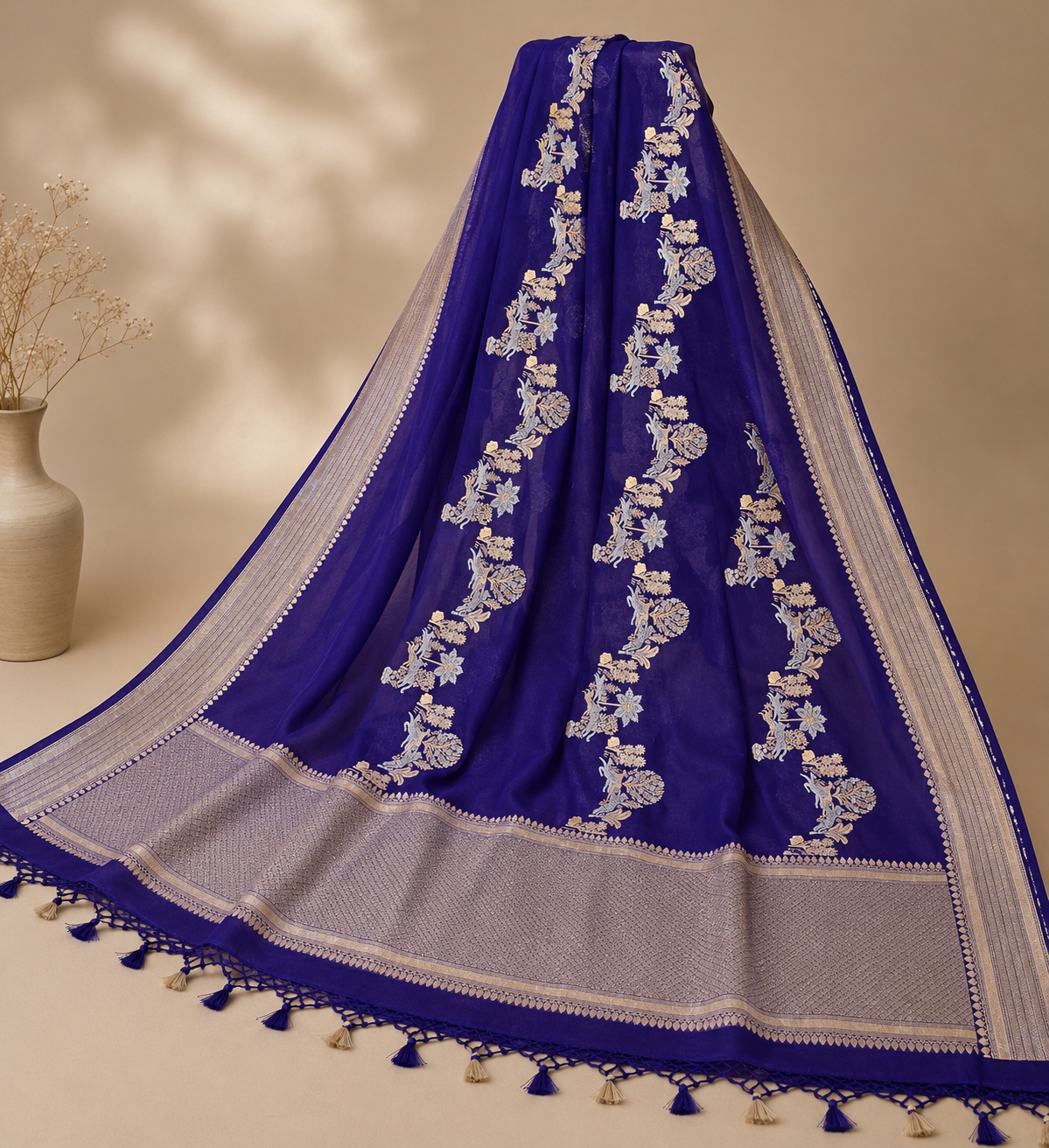 Semi Katan Banarasi Dupatta