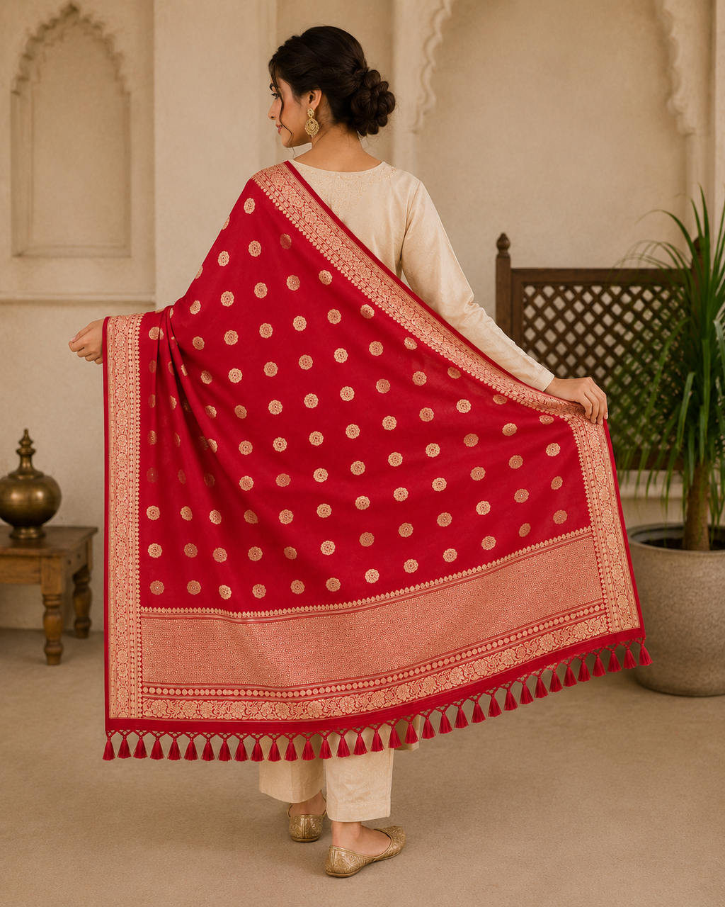 Pure Katan Handloom Dupatta