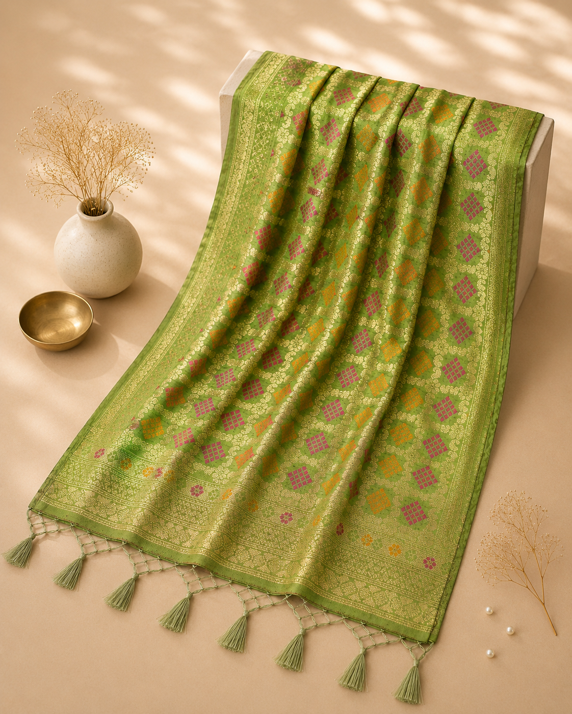 Ghat Chola Semi Katan Dupatta
