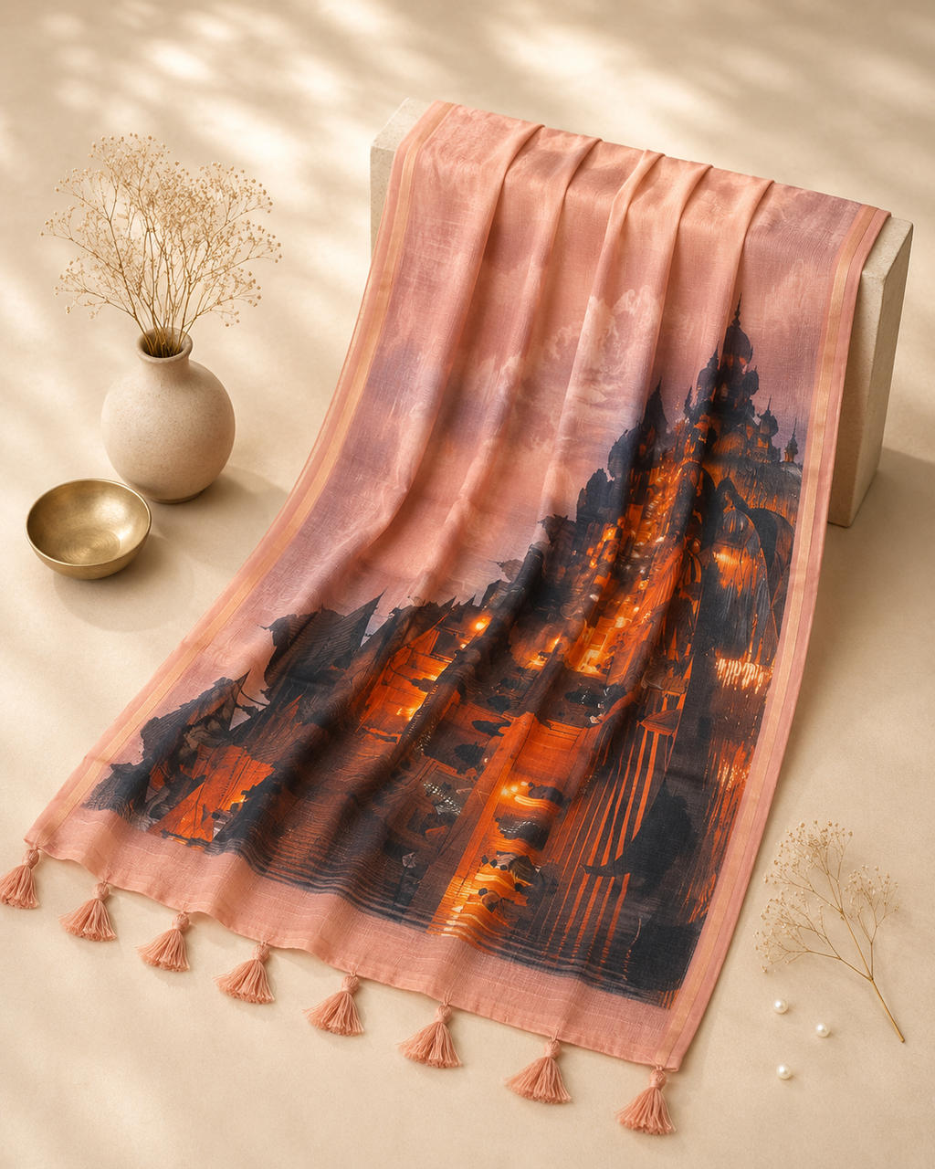 Ganga Aarti Chanderi Silk Dupatta