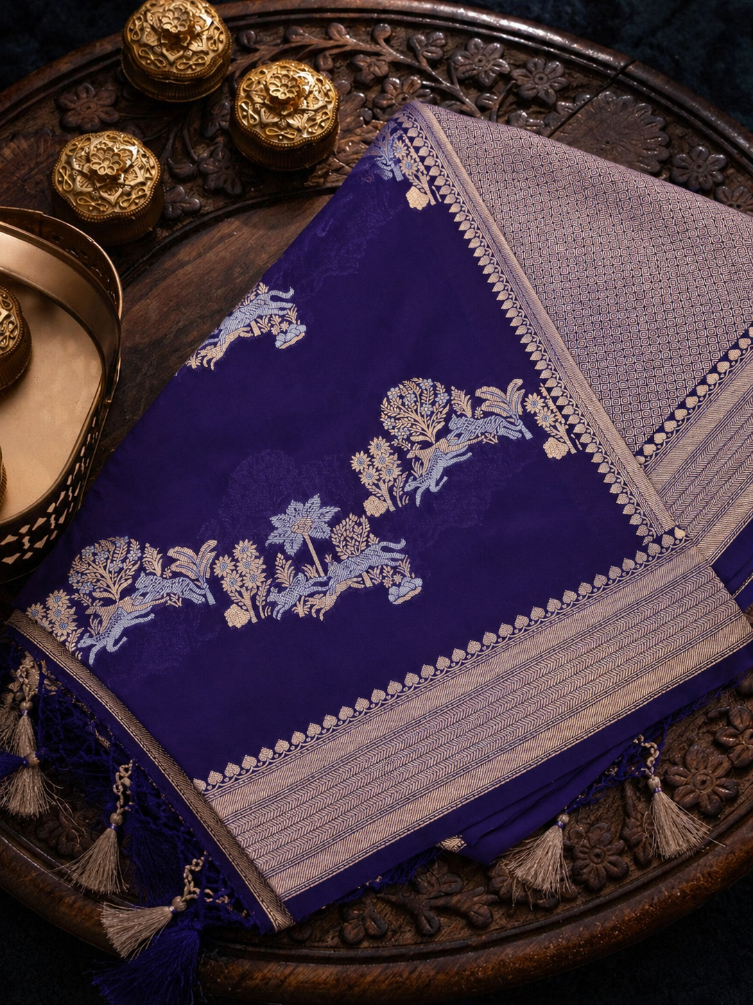 Semi Katan Banarasi Dupatta