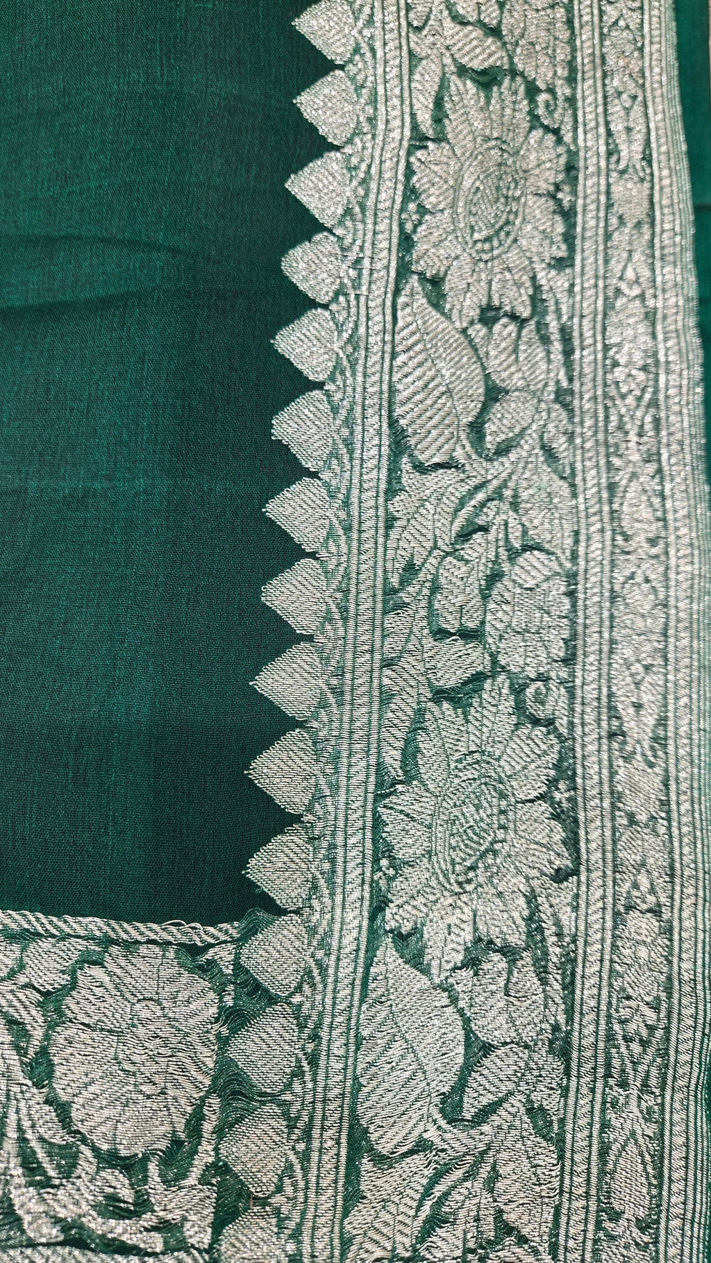 Mehreen Green Chiffon Banarasi Saree