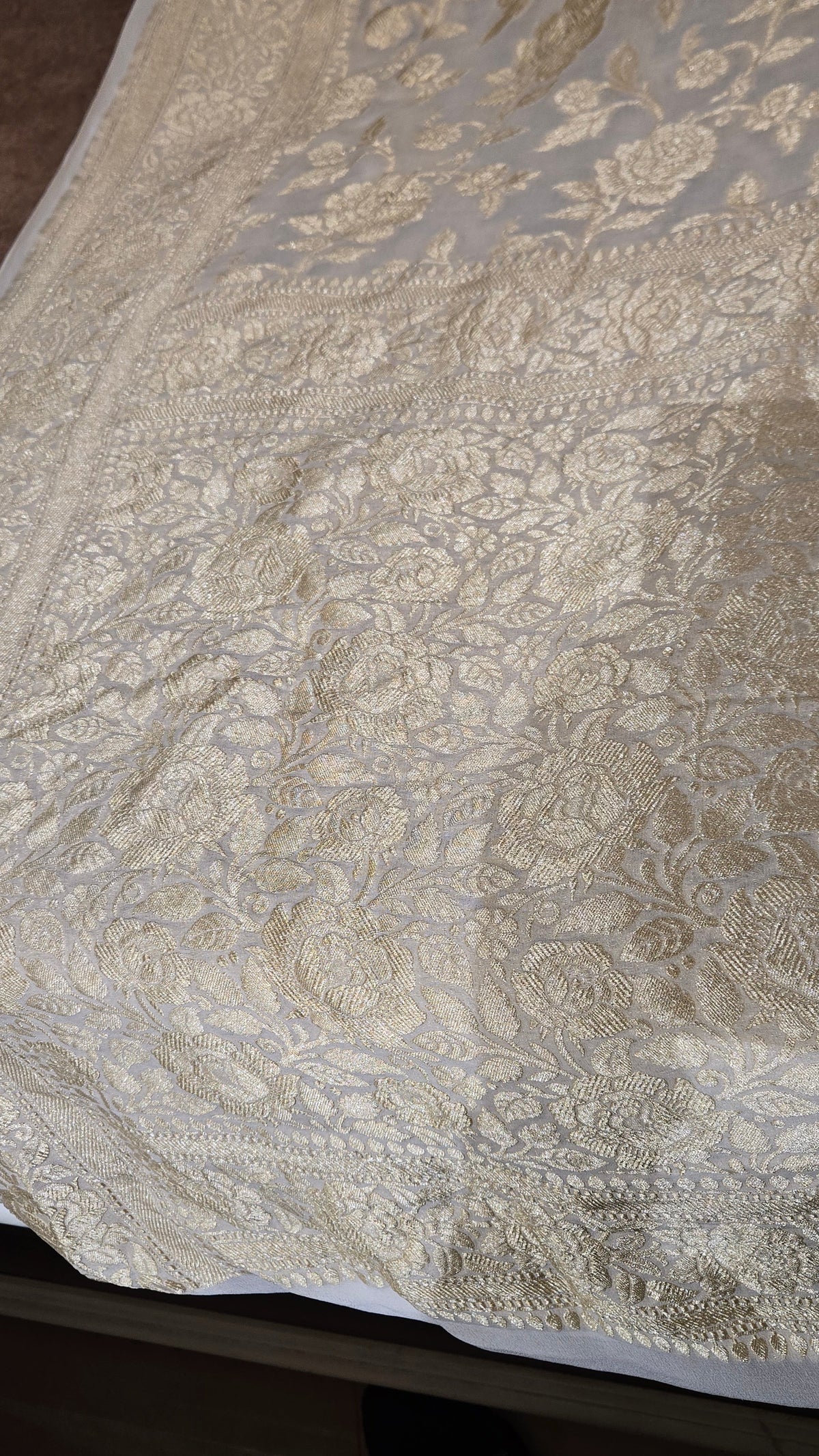Off White Khaddi Banarasi Georgette Saree