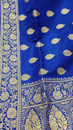 Royal Blue Pure Banarasi Saree