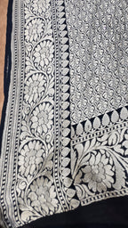 Teal Blue Khaddi Georgette Banarasi Saree