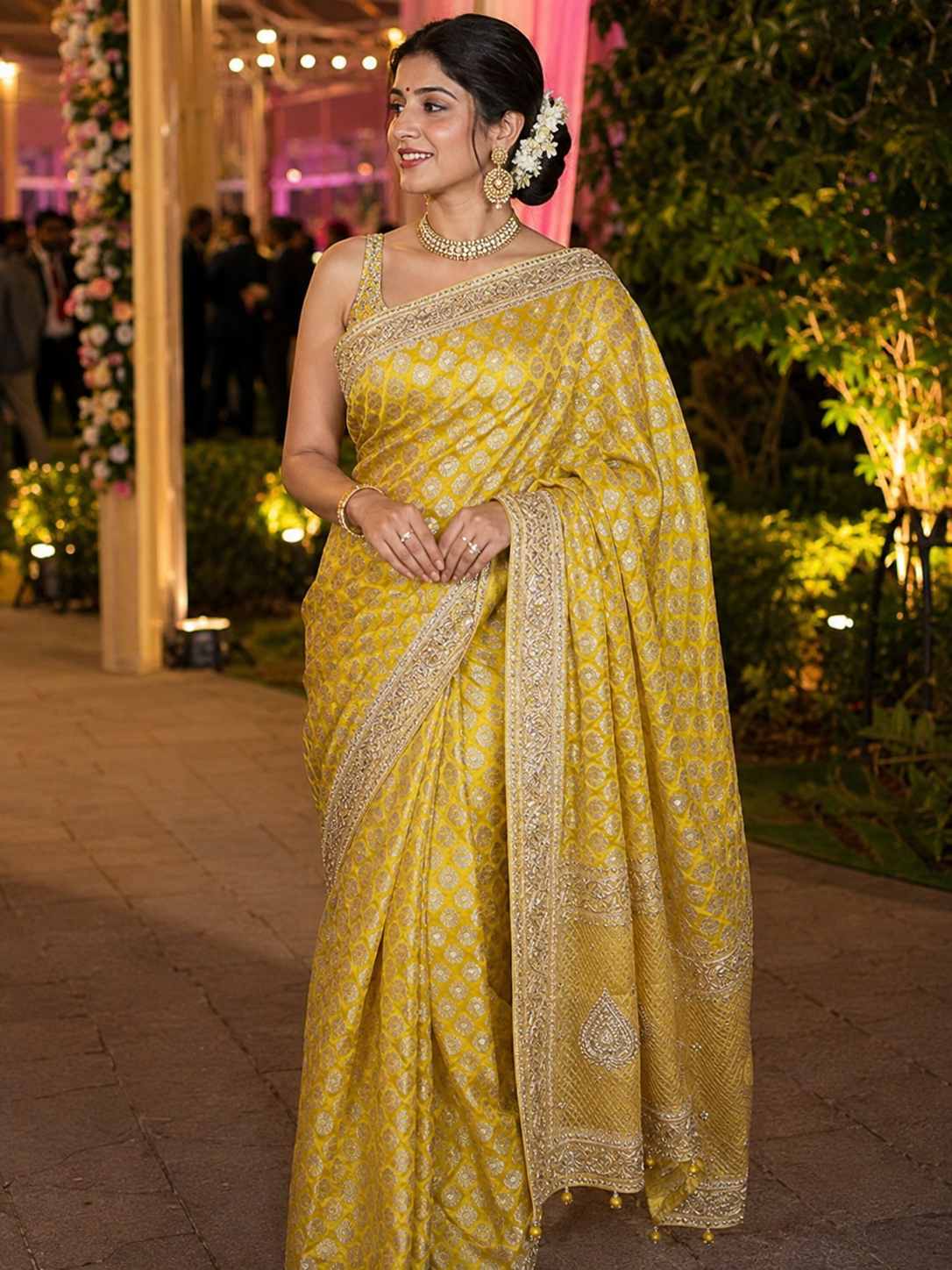 Premium Pure Katan Handloom Saree with Hand Embroidery & Zari Work