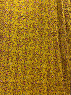 Mustard Yellow Designer Georgette Saree with All-Over Thread Embroidery & Heavy Woven Border