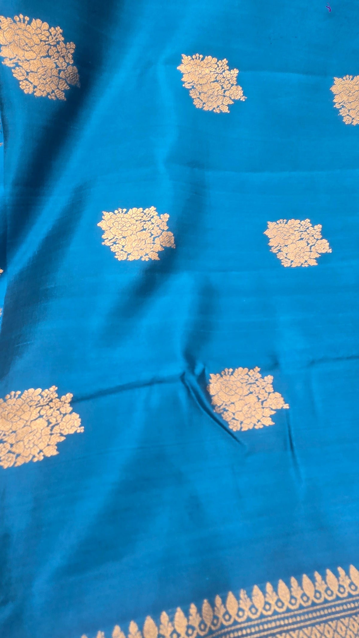 Firozi Mango Katan Silk Saree