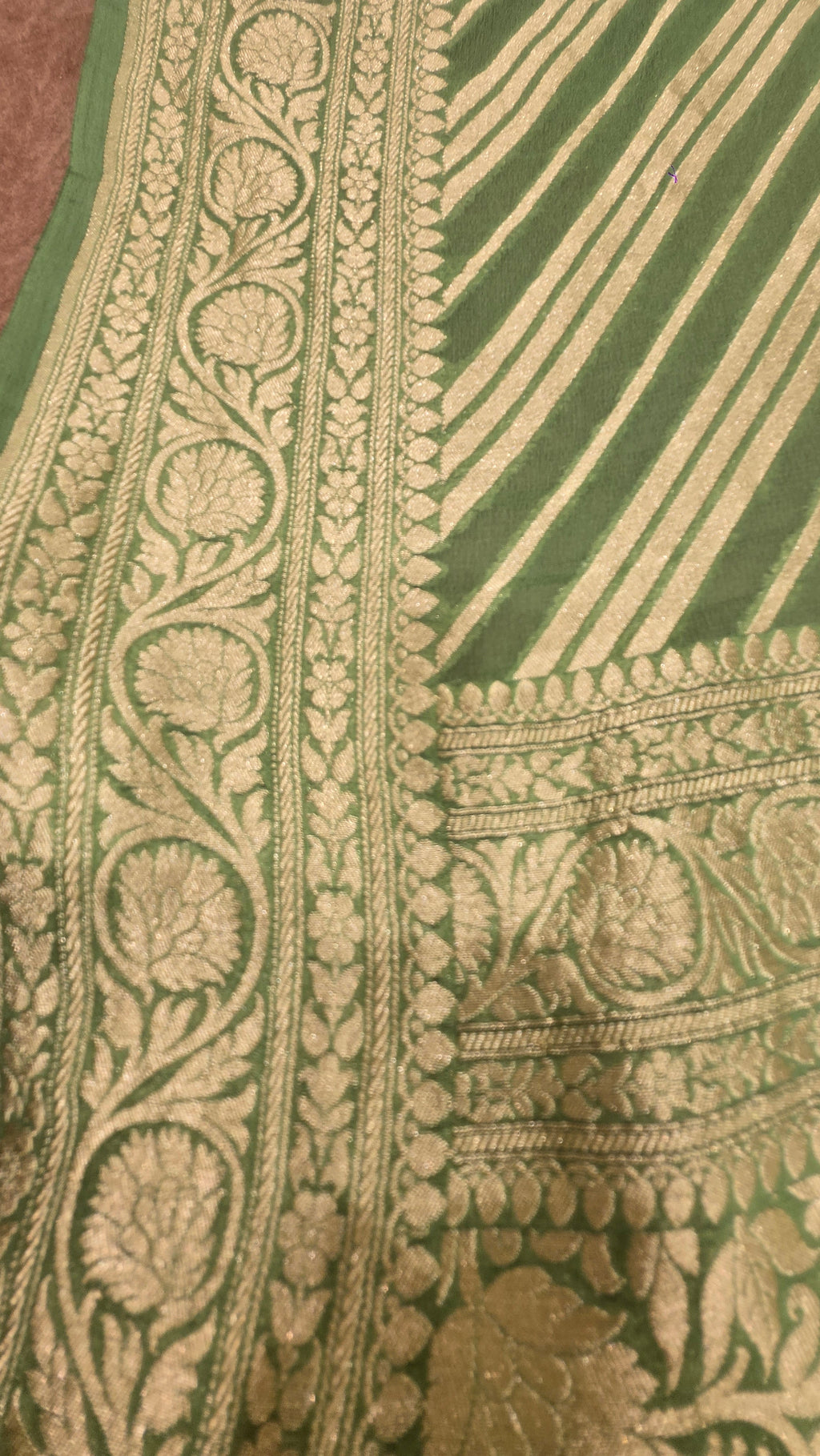 Pista Green Khaddi Banarasi Georgette Saree