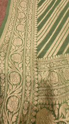 Pista Green Khaddi Banarasi Georgette Saree