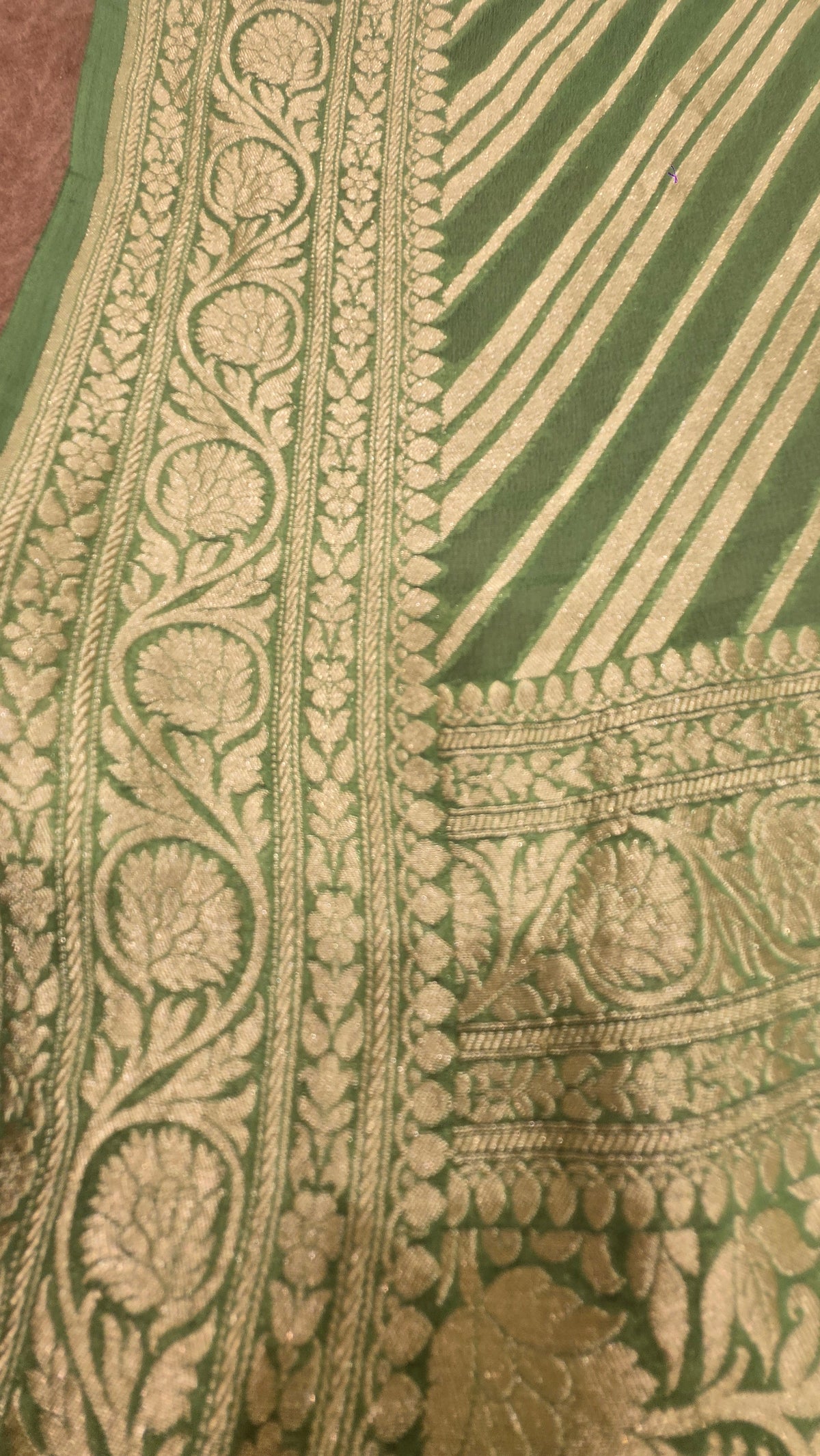 Pista Green Khaddi Banarasi Georgette Saree