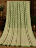 Pista Green Khaddi Banarasi Georgette Saree