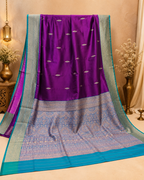 Premium Silk Banarasi Saree with Copper & Golden Zari Weaving