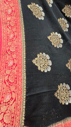 Premium Black Chiffon Saree with Sona Rupa Zari Weaving