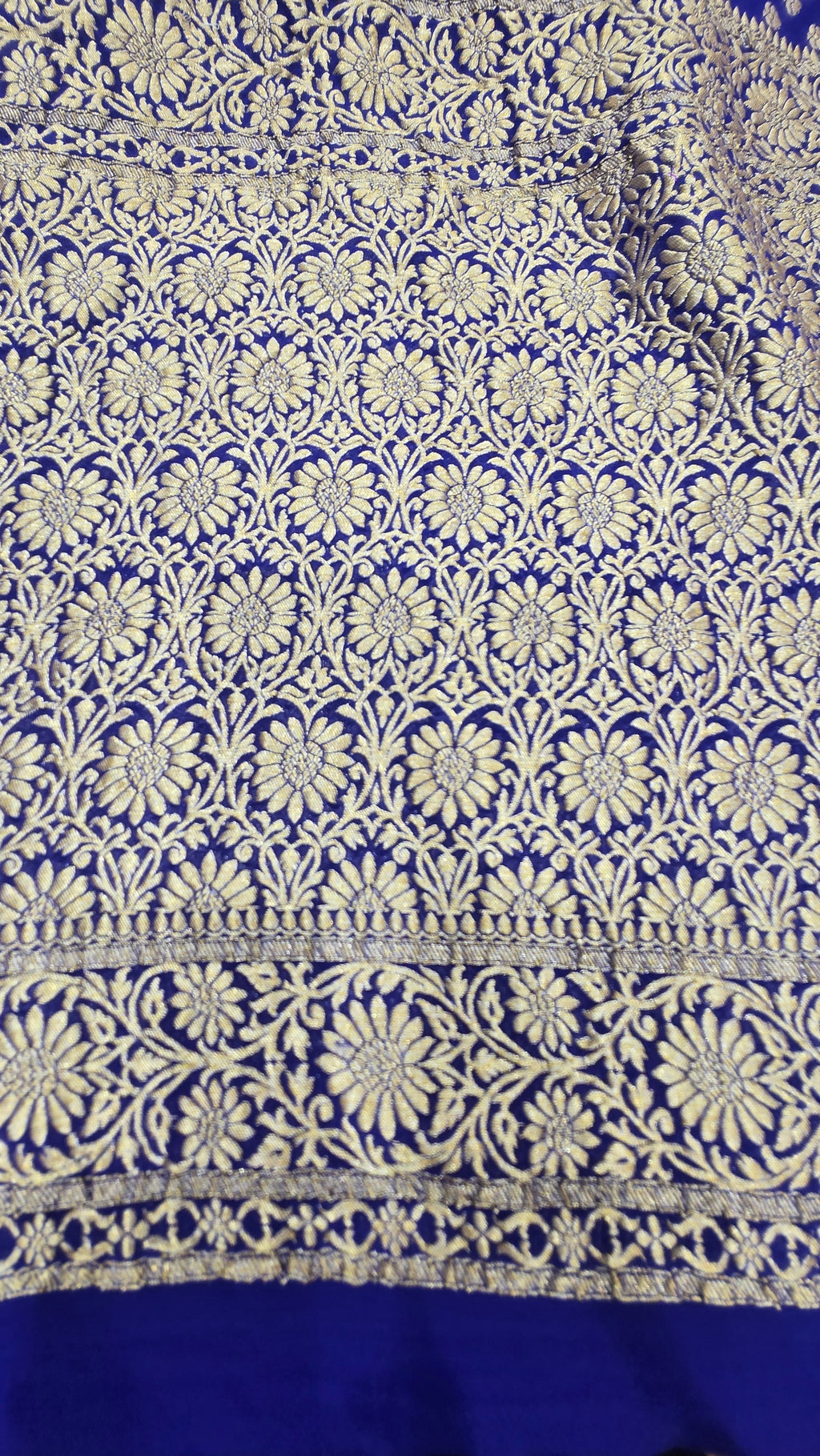 Royal Blue Khaddi Georgette Banarasi Saree