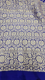 Royal Blue Khaddi Georgette Banarasi Saree