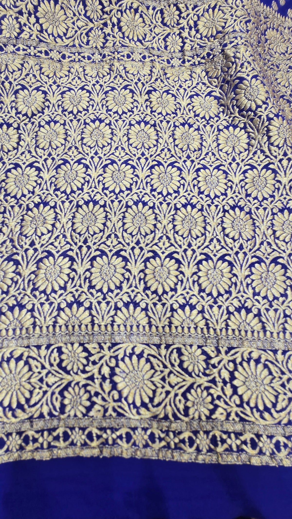 Royal Blue Khaddi Georgette Banarasi Saree