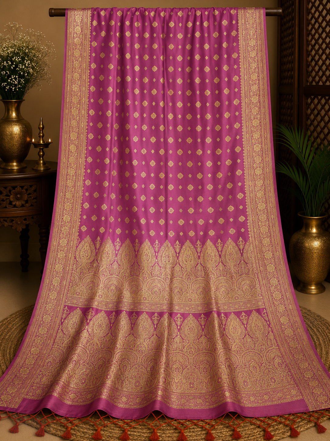Light Pink Banarasi Saree