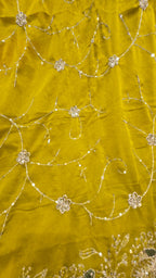 Yellow georget saree