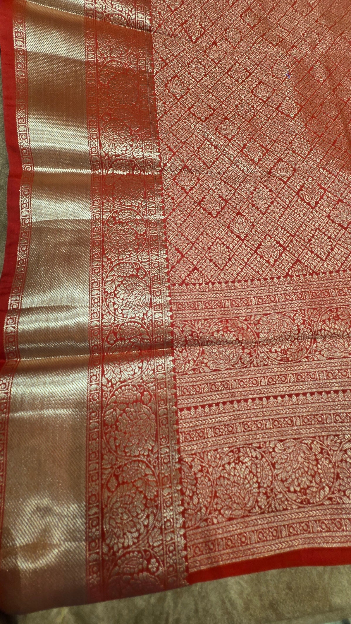 Premium Tissue Silk Saree with Antique Gold Zari Weaving