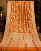 Orange Pure Banarasi Fancy Katan Saree