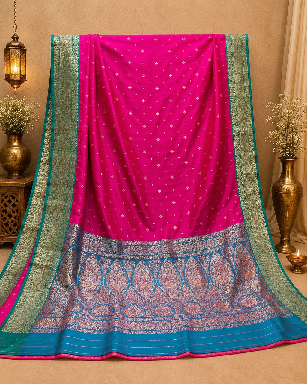 Premium Semi Silk Banarasi Saree with Elegant Weaving Work