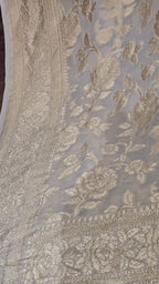 Off White Khaddi Banarasi Georgette Saree