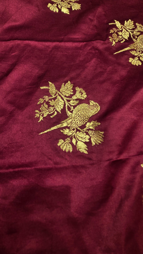 Banarasi Silk Saree with Rich Golden Zari Weaving