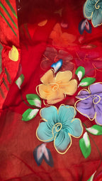 Chiffon Floral Paint Saree