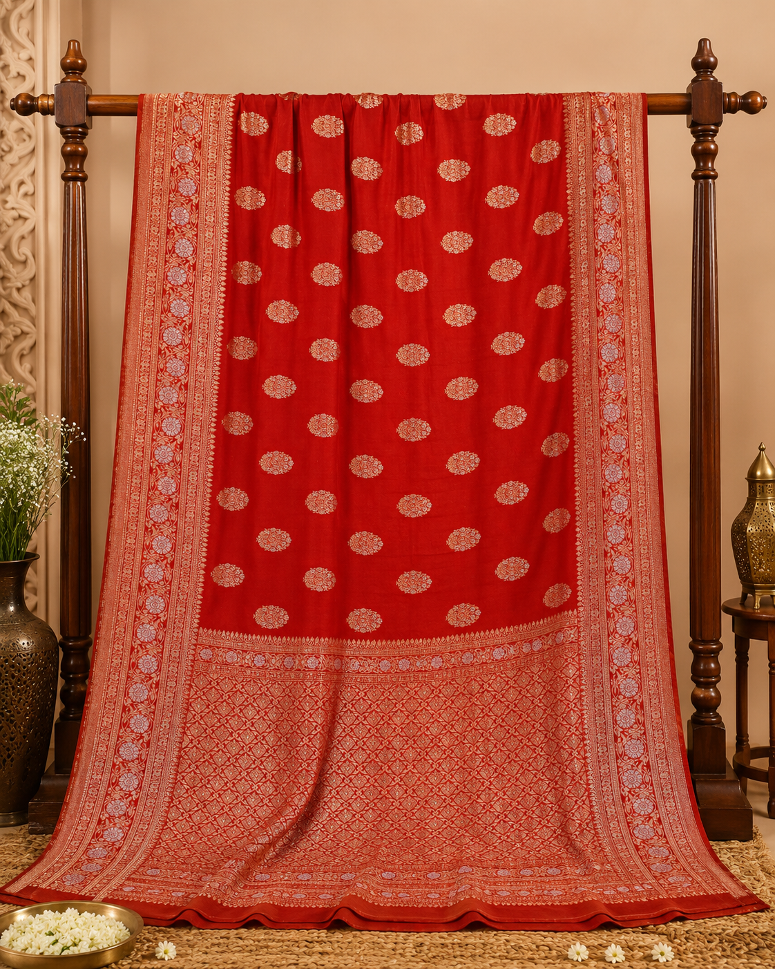 Premium Chiffon Saree with Sona Rupa Buti Zari Weaving
