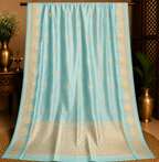 Light Sky Blue Mango Katan Silk