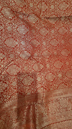 Premium Tissue Silk Saree with Antique Gold Zari Weaving