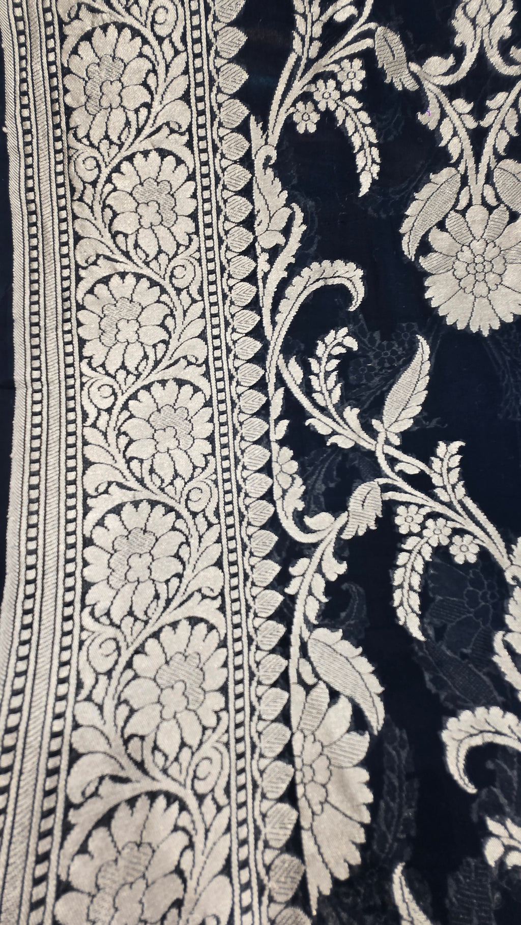 Teal Blue Khaddi Georgette Banarasi Saree