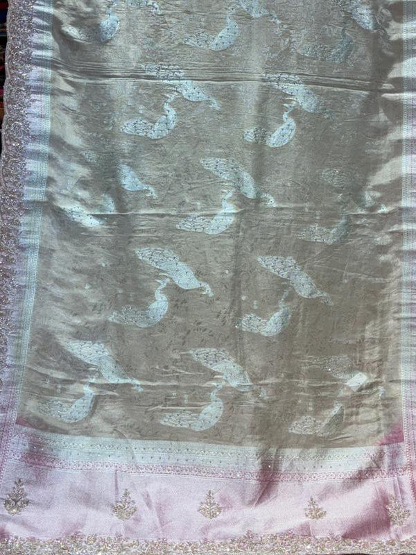 Premium Silk Saree with Heavy Hand Embroidery