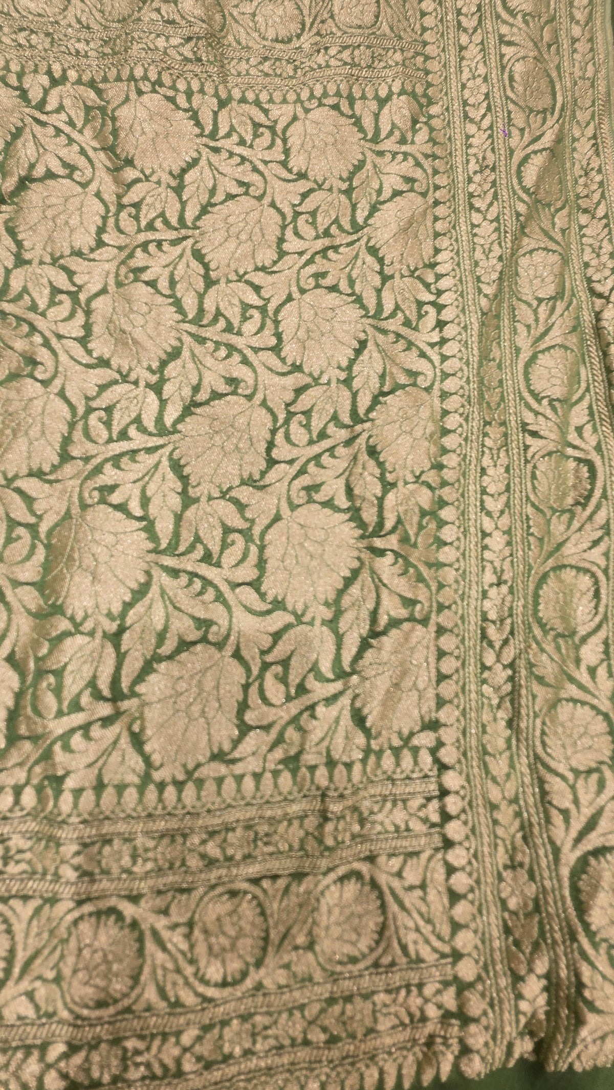 Pista Green Khaddi Banarasi Georgette Saree