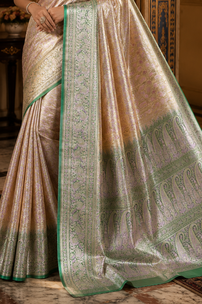 Premium Banarasi Silk Saree with Meenakari Weaving