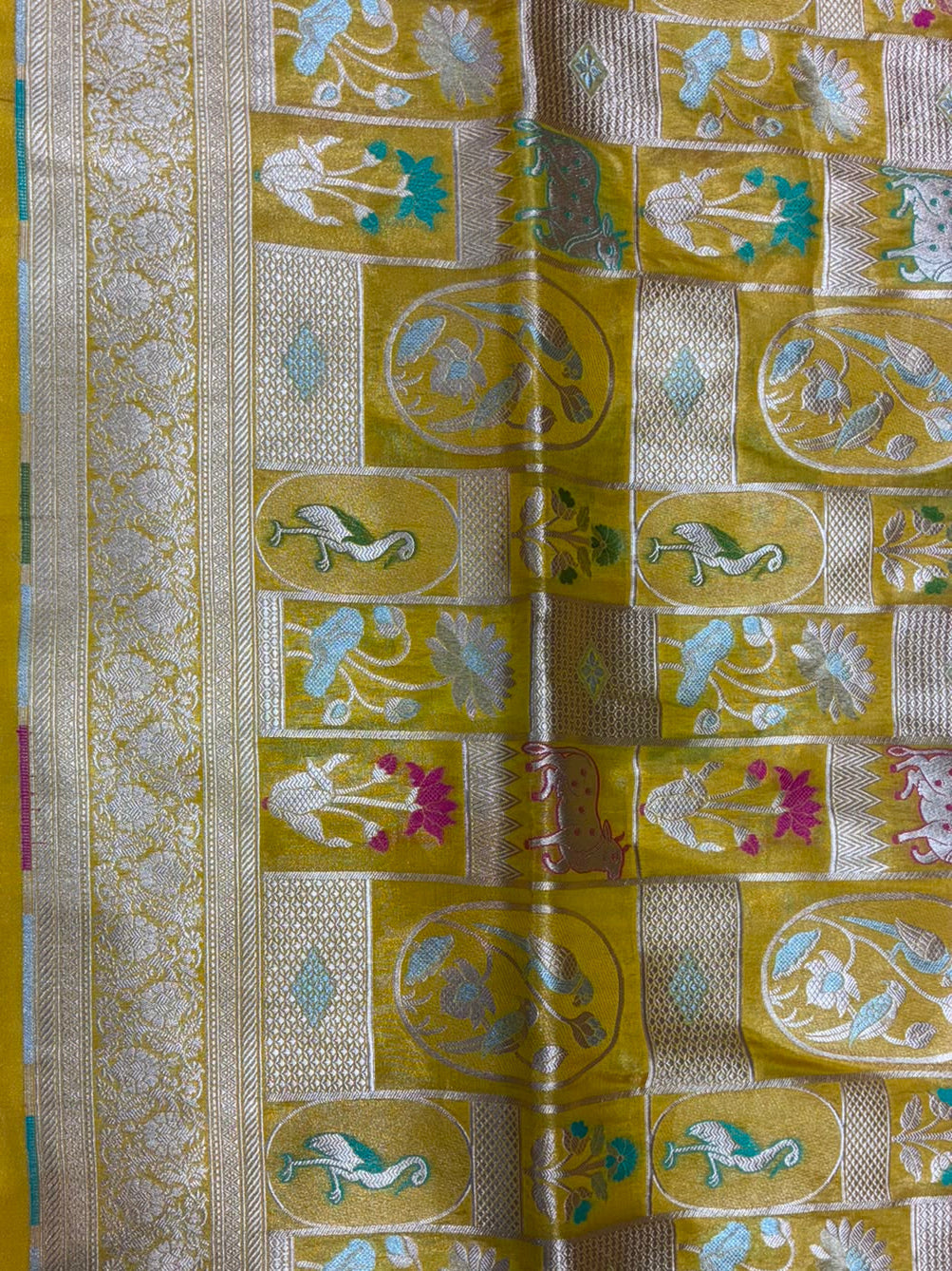 Premium Banarasi Silk Handwoven Saree | Handcrafted Artistic Motifs