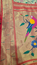 Premium Handwoven Tissue Silk Saree with Paithani Weaving