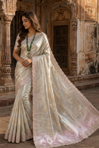 Premium Silk Saree with Heavy Hand Embroidery