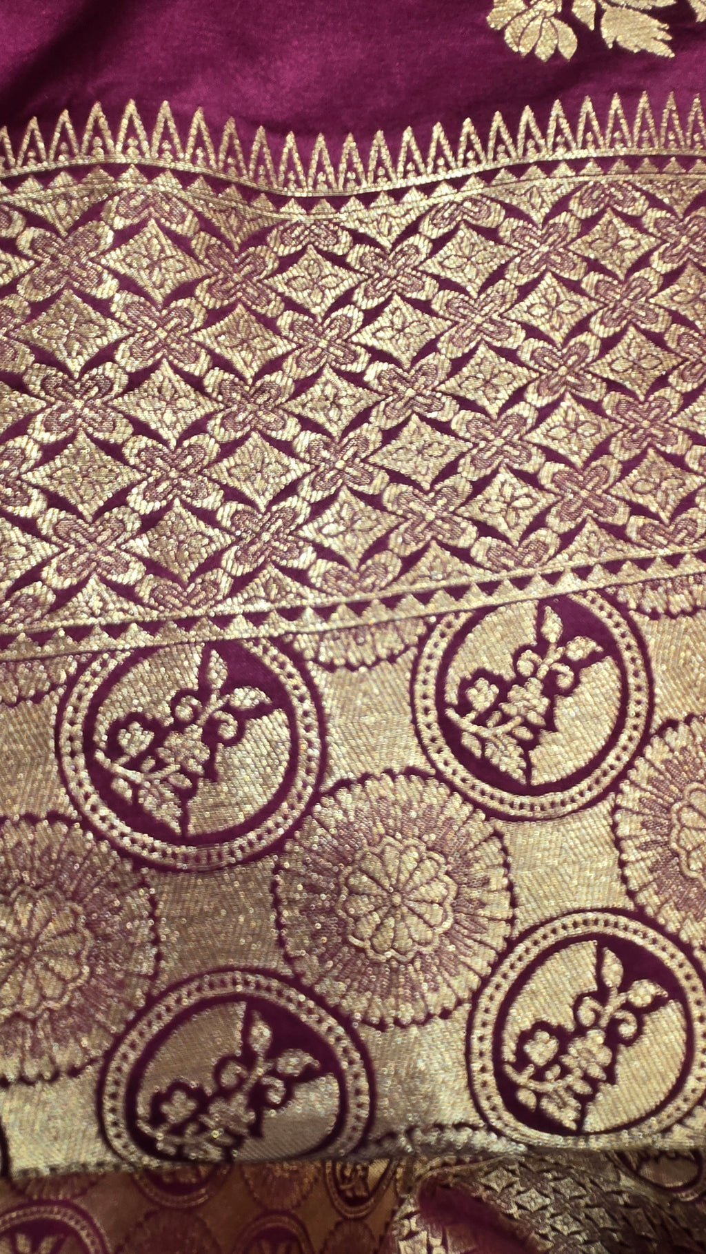 Banarasi Silk Saree with Rich Golden Zari Weaving