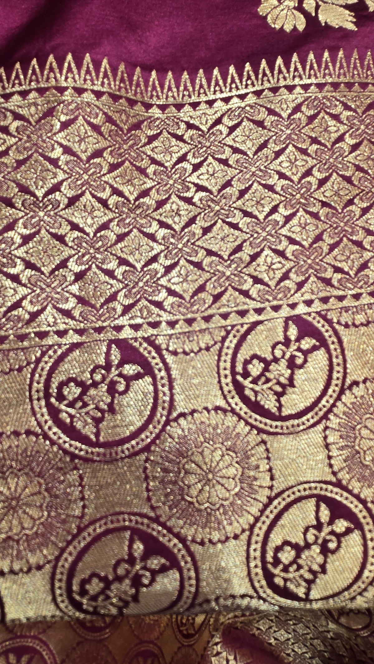 Banarasi Silk Saree with Rich Golden Zari Weaving