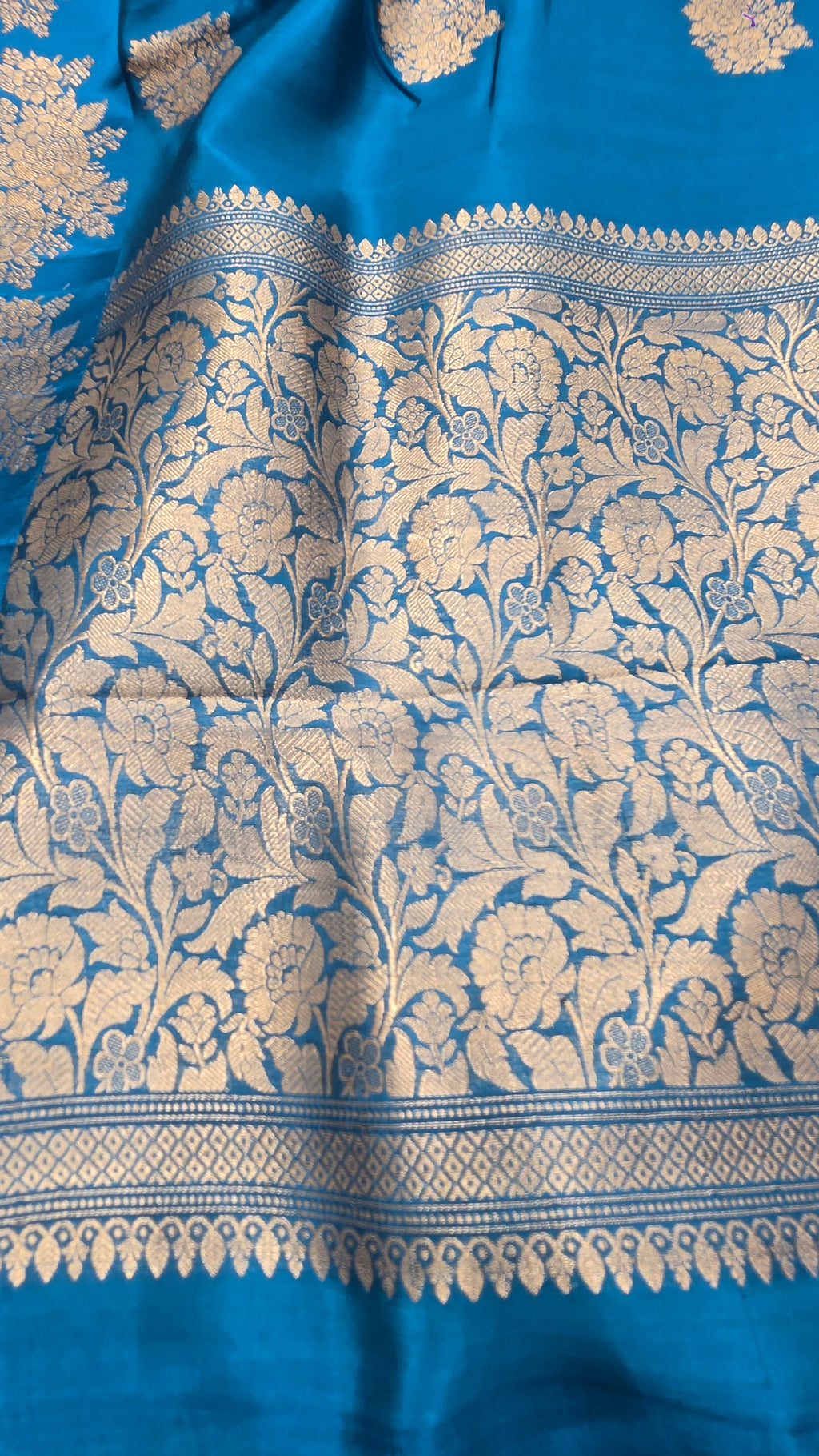 Firozi Mango Katan Silk Saree