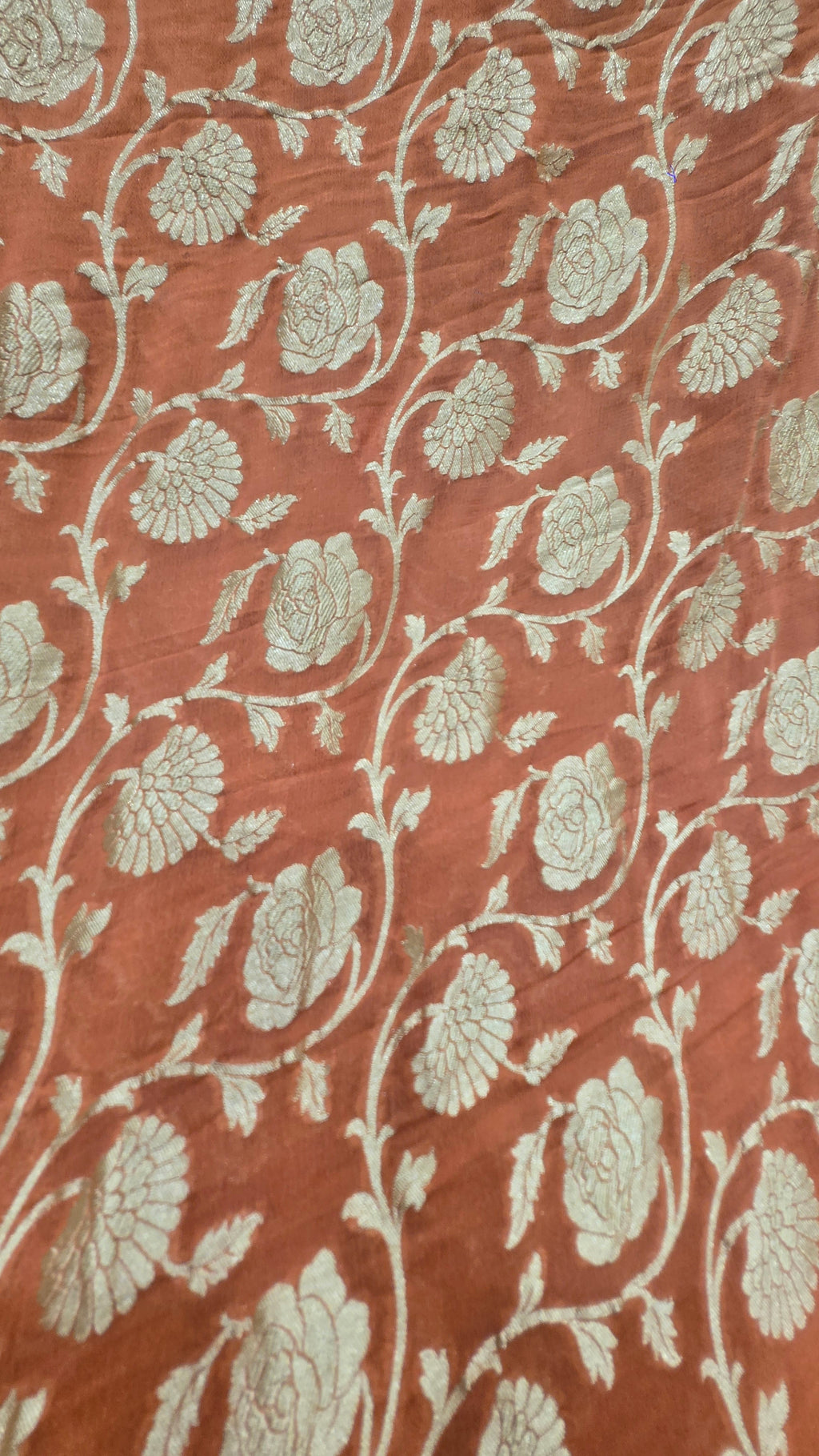 Orange Khaddi Banarasi Georgette Saree
