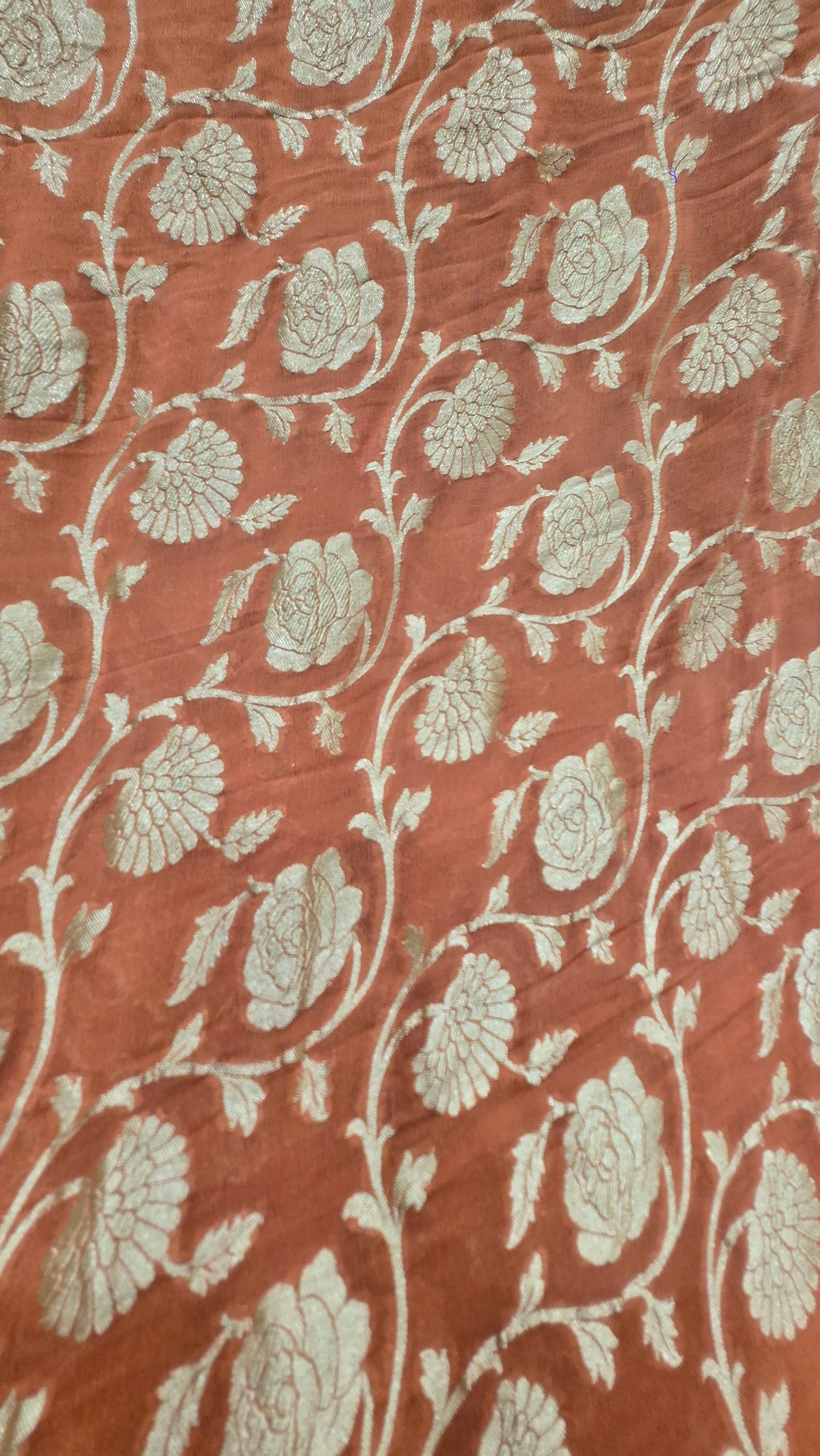 Orange Khaddi Banarasi Georgette Saree